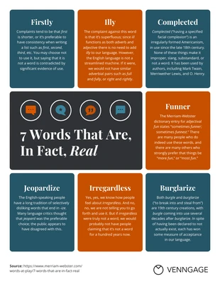 Free  Template: Real Words List Vocabulary Infographic Template