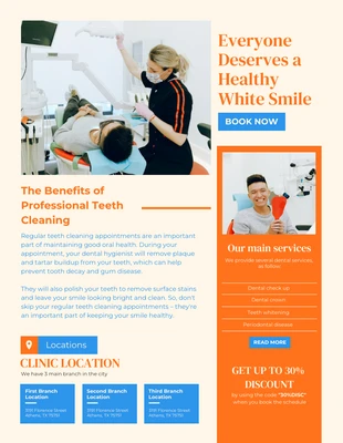 Free  Template: Orange Blue Dental Email Newsletter Template