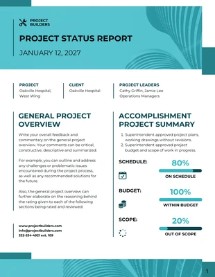 Free  Template: Minimalist Project Status Template