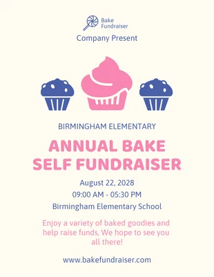 Free  Template: Annual Bake Fundraiser Flyer Template