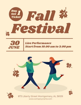 Free  Template: Fall Festival Live Performance Flyer Template