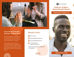 premium  Template: Orange Mental Health Tri-fold Brochure Template