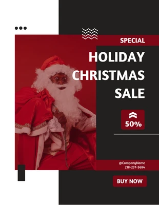 Free  Template: Santa Red And Black Special Holiday Christmas Sale Poster