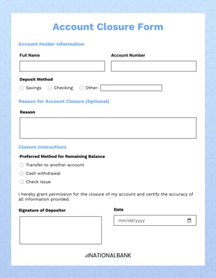 Free interactive Template: Light Gradient Banking Account Form