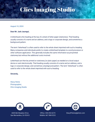 premium  Template: Blue Abstract Business Letterhead