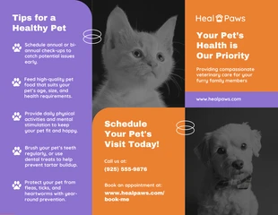 Free  Template: Veterinary Care Information Brochure Template