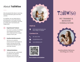 business interactive Template: Pet Training & Behavior Consultation Brochure Template