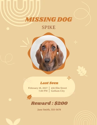 Free  Template: Pastel Missing Dog Poster