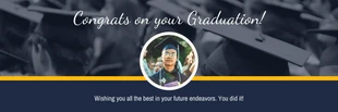 Free  Template: Navy and Yellow Minimalist Simple Modern Celebration Graduation Banner