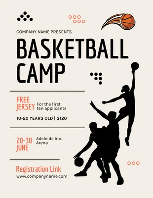 Free  Template: Basketball Camp Flyer Template