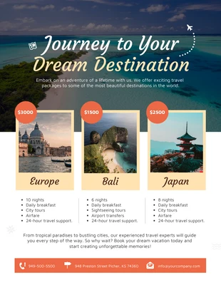 Free  Template: Orange and White Travel Package Poster