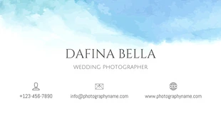 White And Blue Watercolor Aesthetic Wedding Photography Business Card - Page 2