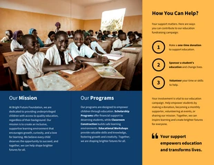 Education Fundraising Tri-fold Brochure - Page 2