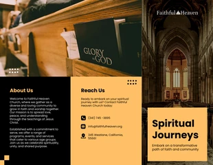 business  Template: Orange and Black Church Brochure Template