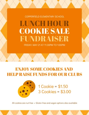 Free  Template: Cookie Sale School Fundraiser Event Flyer Template