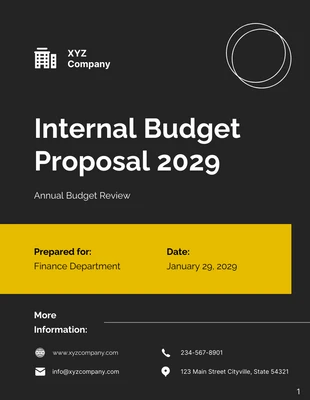 business  Template: Minimalist Internal Budget Proposal Template