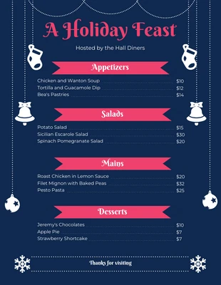 premium  Template: Dark Christmas Menu