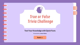 Free interactive Template: Purple Book Quizzes Presentation