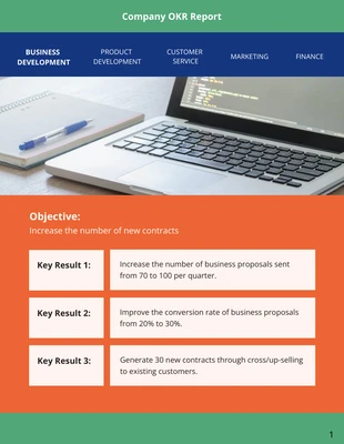 Free  Template: OKR Report Template