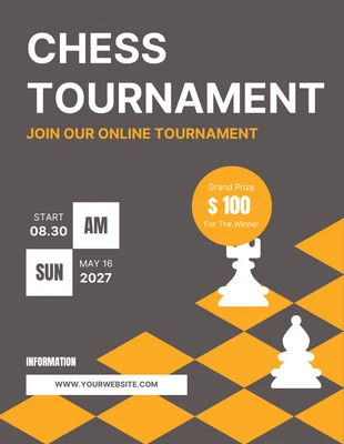 Free  Template: Chess Competition Poster Flyer Template