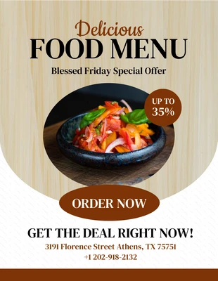 Free  Template: Food Menu Flyer Template