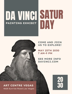 Free  Template: Da Vinci Saturday Painting Exhibition Flyer Template