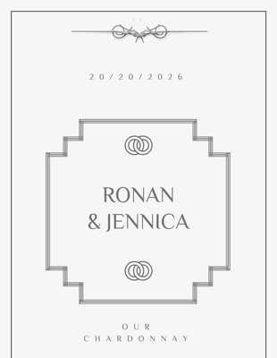 Free  Template: Light Grey Classic Geometric Wedding Label