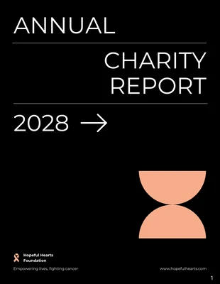 Free  Template: Black Orange Tosca Annual Charity Report Template