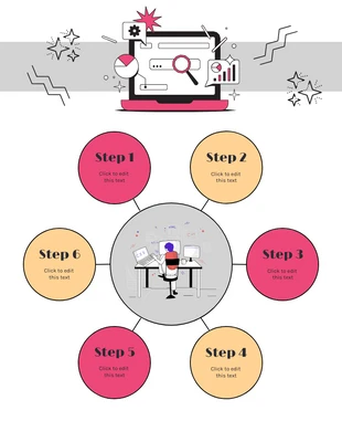 premium  Template: Blank Free Process Steps Mind Map Template