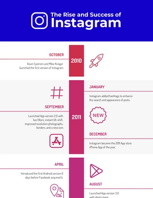 premium  Template: Instagram Social Media Timeline Infographic Template