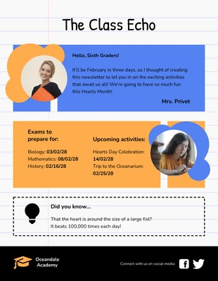 Free  Template: Free Classroom Newsletter Template