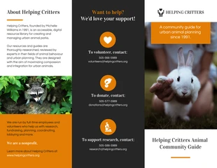 business  Template: Nonprofit Animal Community Tri Fold Brochure Template