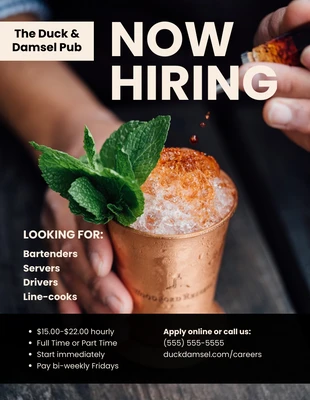 premium  Template: Pubs Is Hiring Flyer Template