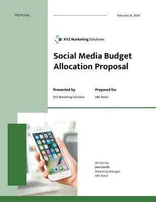 business interactive Template: Social Media Budget Allocation Proposal