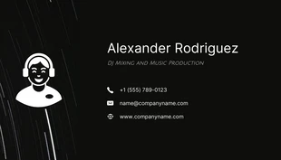 Black Simple Dj Business Card - Page 2