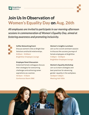 Free  Template: Observing Women's Equality Day Awareness Poster