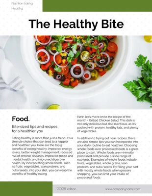 Free  Template: Simple Green White Health Newsletter Template