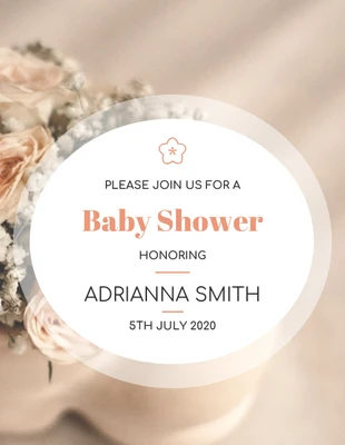 Free  Template: Elegant Roses Baby Shower Invitation