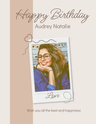 Free  Template: Birthday Poster Single Polaroid chocolate