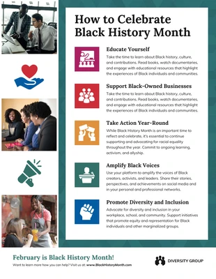 premium  Template: How to Celebrate Black History Month Infographic Template