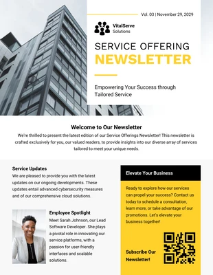 business  Template: Service Offerings Newsletter Template