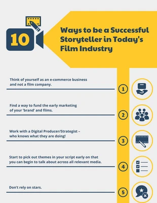 Free  Template: Storyteller In The Film Industry Movie Infographic Template