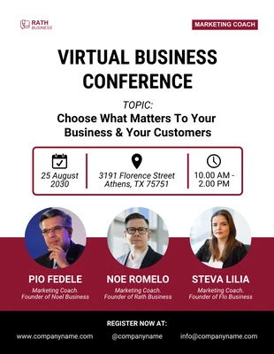 Free  Template: Virtual Business Conference Event Flyer Template