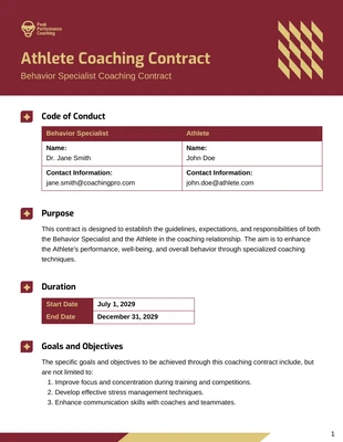 premium  Template: Behavior Specialist Coaching Contract Template