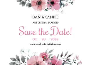 premium  Template: Floral Wedding Save The Date Invitation