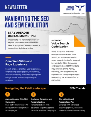 Free  Template: SEO SEM Trends Newsletter Template