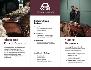 Clean Simple Compassionate Farewell Services Funeral Tri-fold  Brochure - Page 2