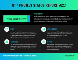 premium  Template: Neon Project Status Progress Report Template