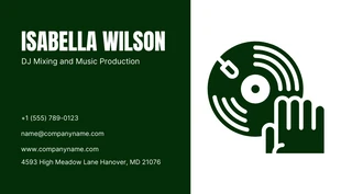 Dark Green Minimalist Professional Dj Business Card - Page 2