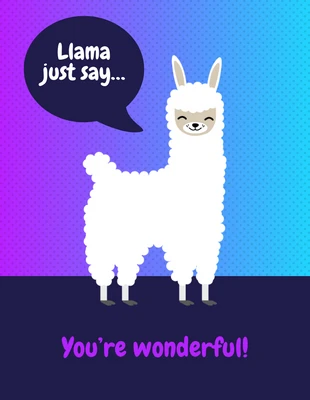 premium  Template: Llama Valentine's Day Card